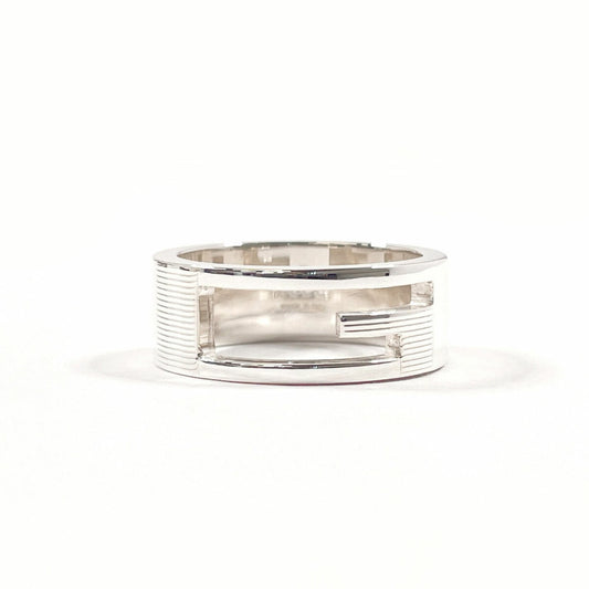 GUCCI Branded Cutout G Ring, 925 Sterling Silver, Size 14, Unisex