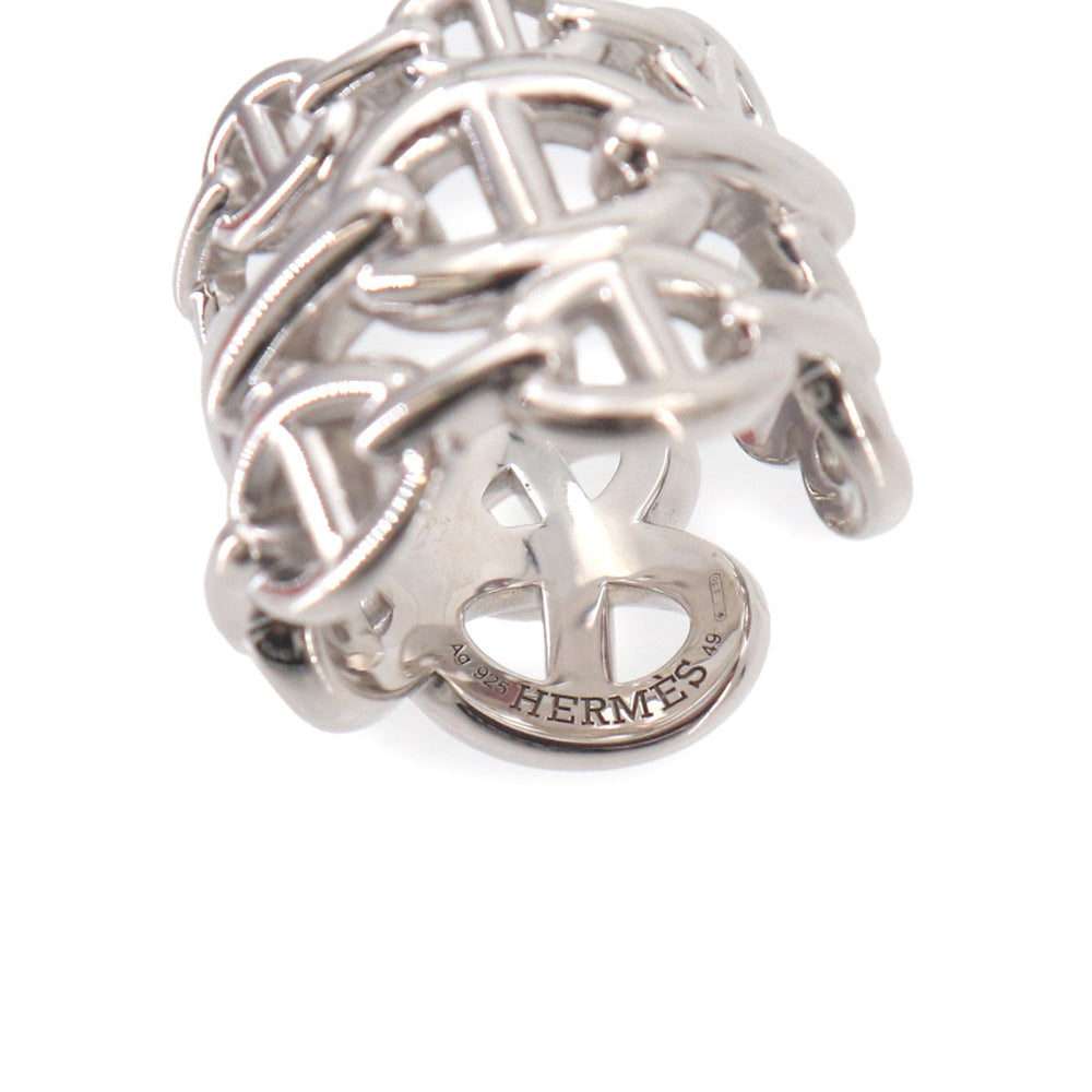 Hermes Chaine d'Ancre Enchainee GM #49 Ring, SV 925 Silver — Like New