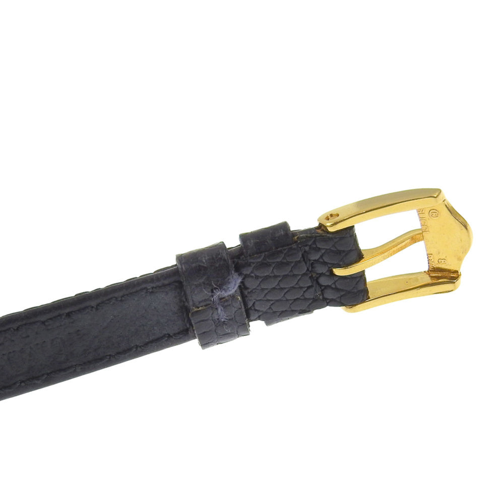 Gucci Sherry watch, gold-plated stainless steel, gold quartz, analog, black dial, women's — Very Good