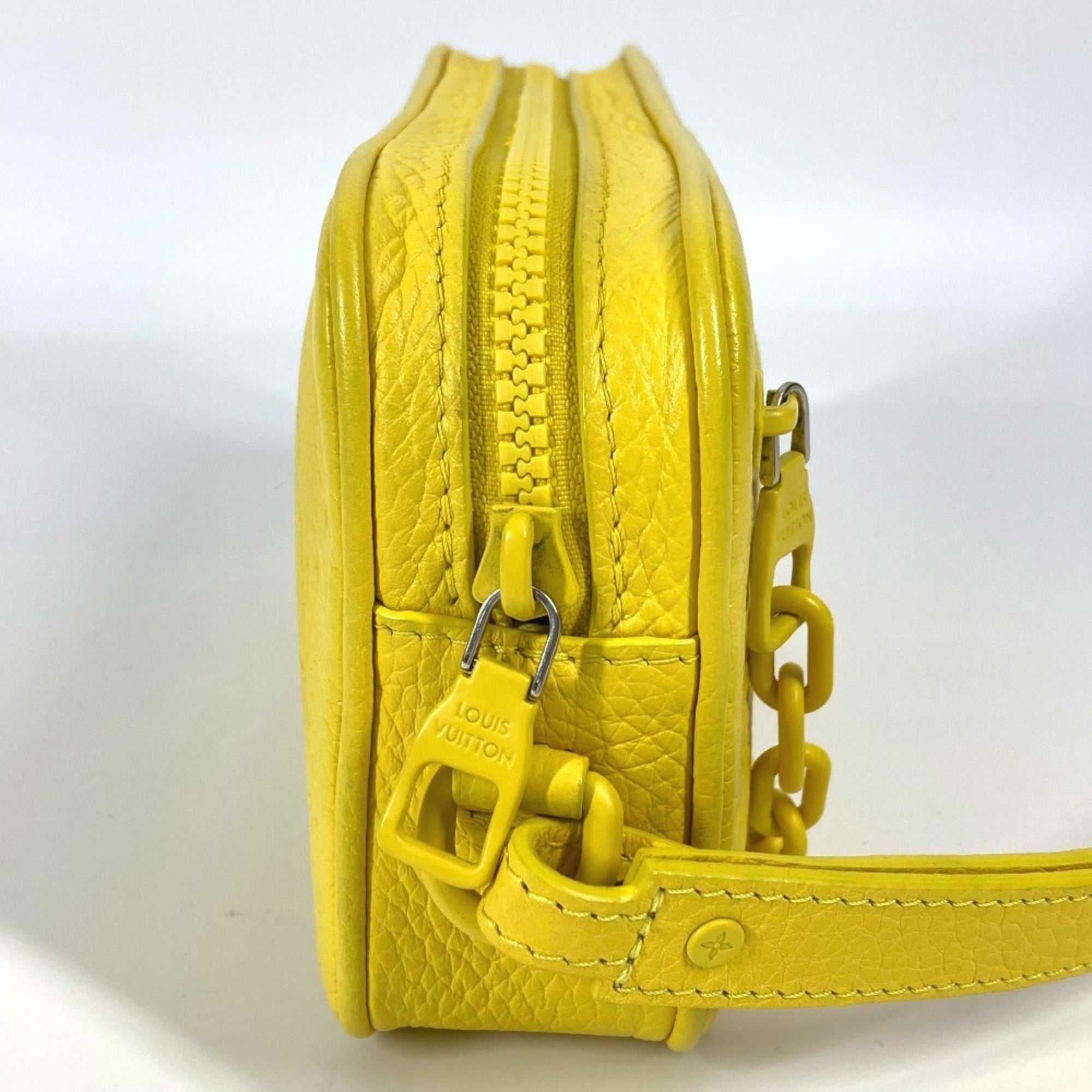 LOUIS VUITTON M53554 Monogram Empreinte Pochette Volga Second Bag Chain Clutch Taurillon Leather Men's Yellow Like New — Like New