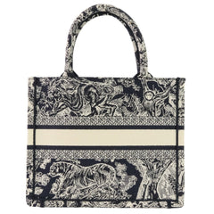 Christian Dior Toile de Jouy Book Tote Canvas Embroidered Handbag Small 50-MA-1221 Navy Women's — Like New