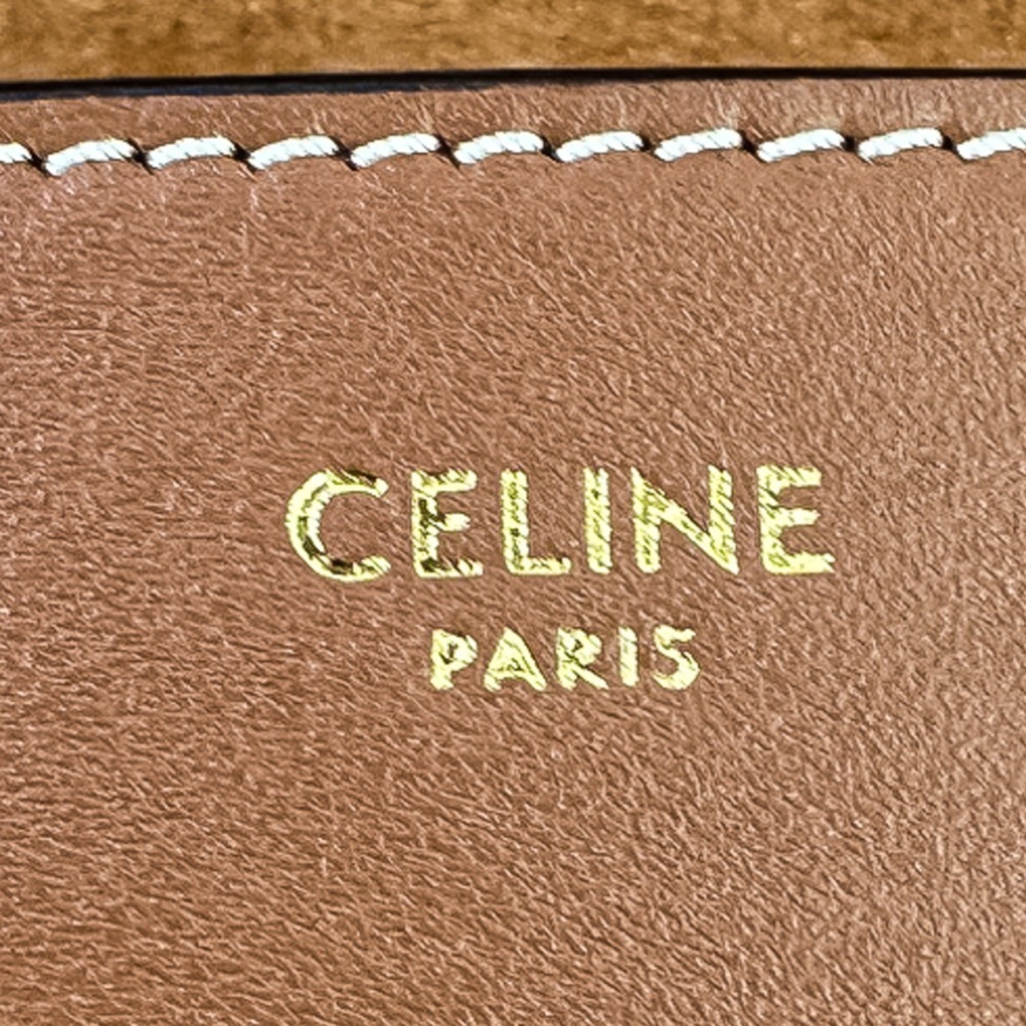 CELINE Folco Cuir Triomphe Shoulder Bag, Brown, Women's, Luxs, Pre-owned Brands — Like New