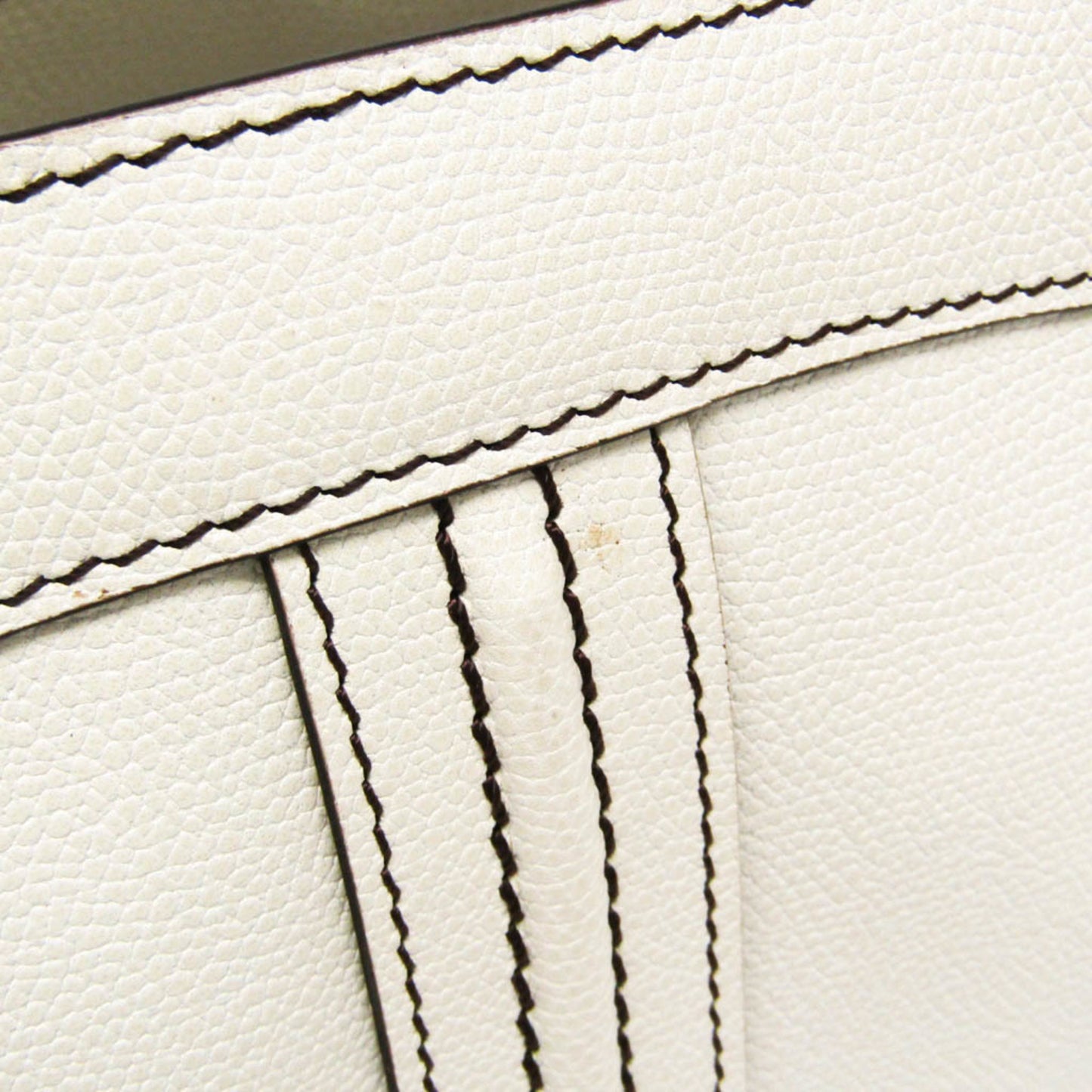 Valextra V5U41 J Bag Women's Leather Handbag Off-white