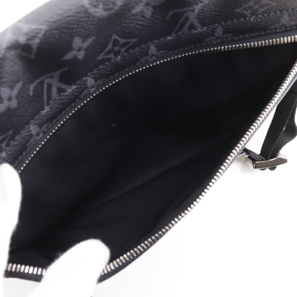 Louis Vuitton Taigalama Shoulder Bag M30746, Taiga x Monogram Eclipse Canvas, Black, A5 Size, Flap, Men's — Like New