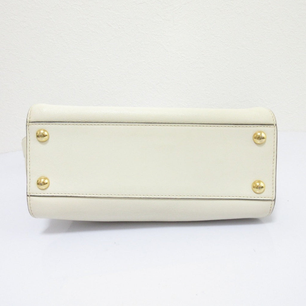 FENDI Peekaboo Mini Handbag/Shoulder Bag, Off-White, Women's