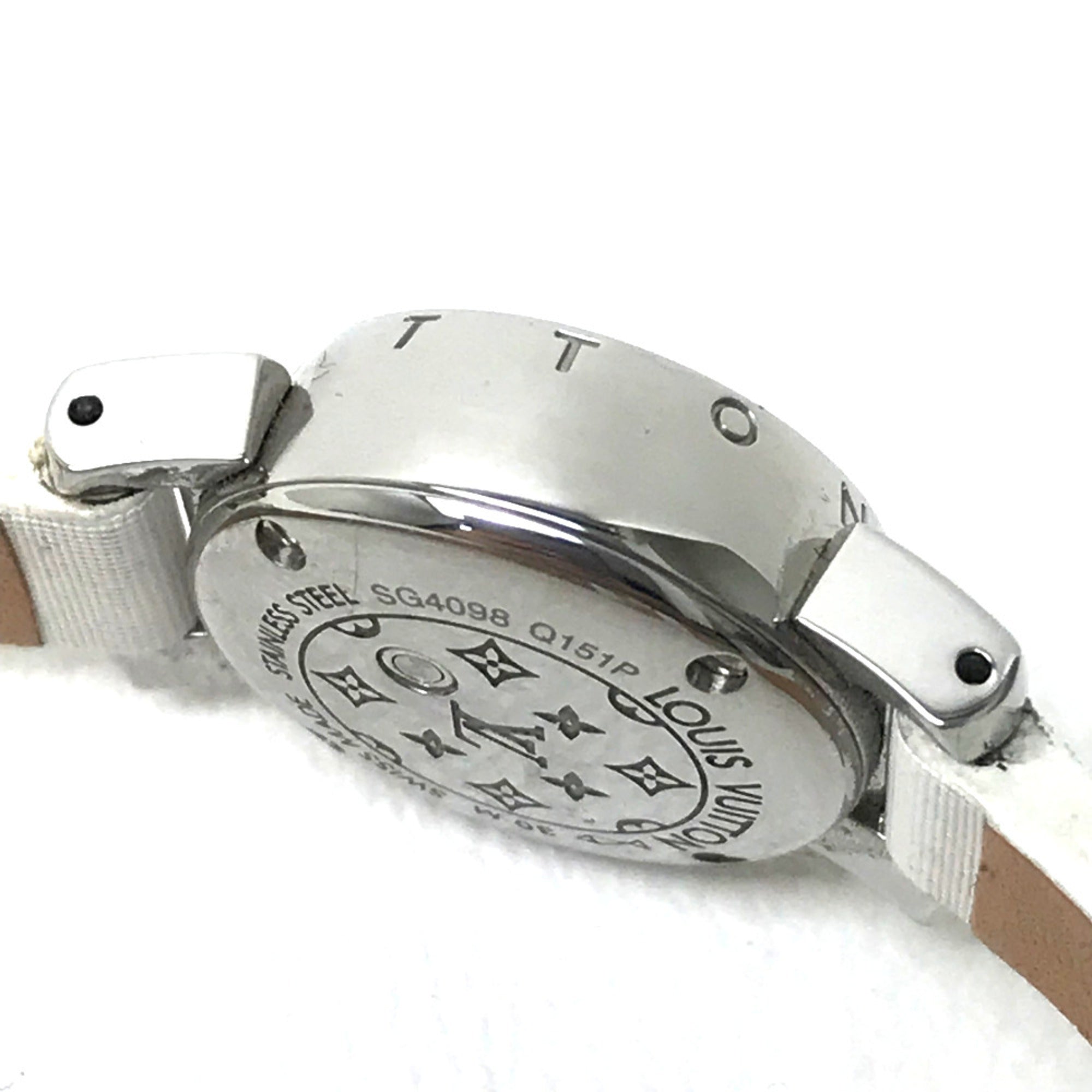 Louis Vuitton Q151P Rug diamond quartz Wristwatch Pink Based White — Very Good