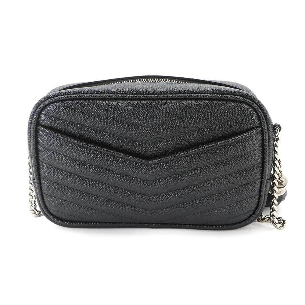 Saint Laurent Lou Chain Shoulder Handbag, Leather, Black, 612579 — New - Store Return