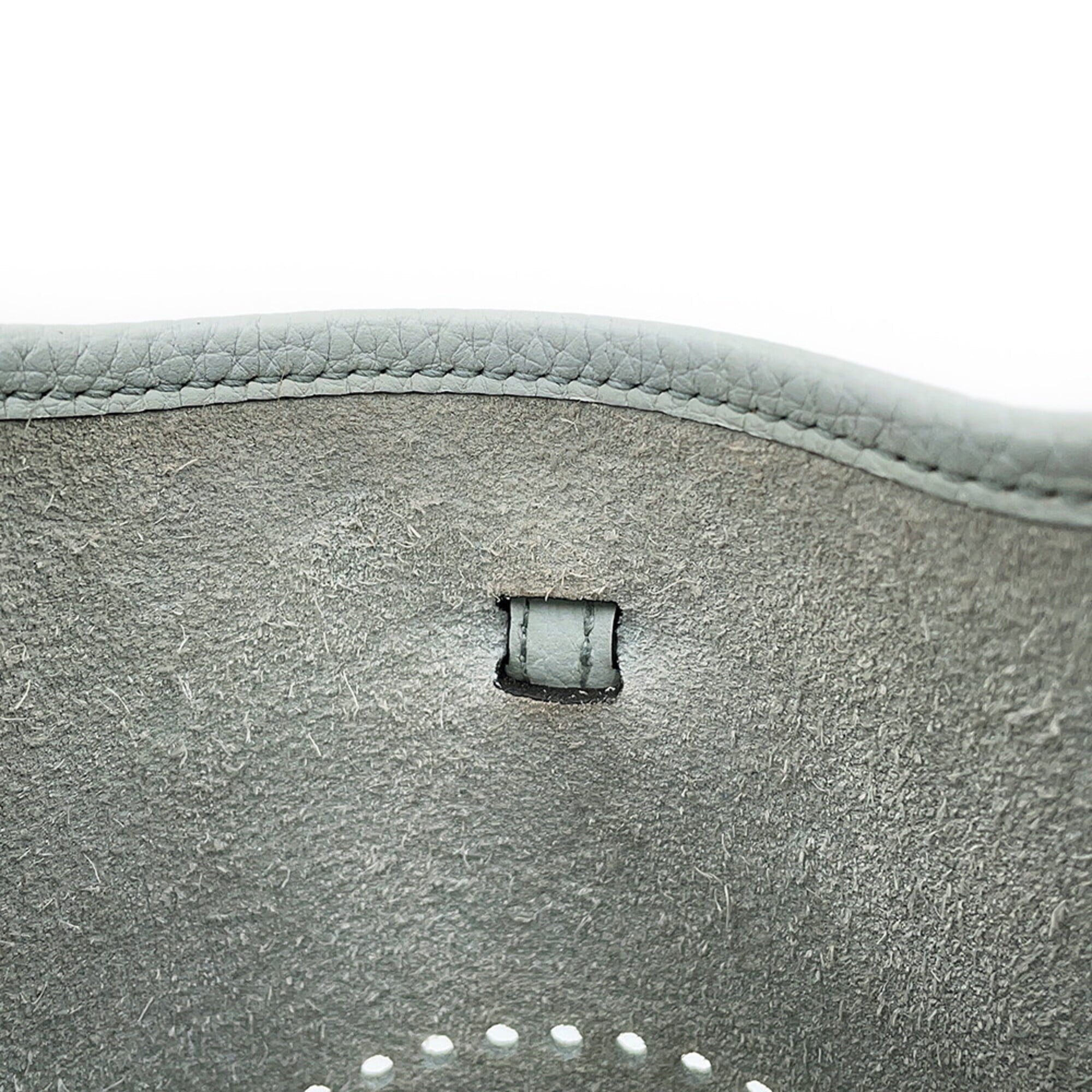 Hermes Evelyne TPM Shoulder Bag 111cm Amazon Blue Pale Etoupe Taurillon Clemence B Stamp Handbag Women's HERMES — Like New