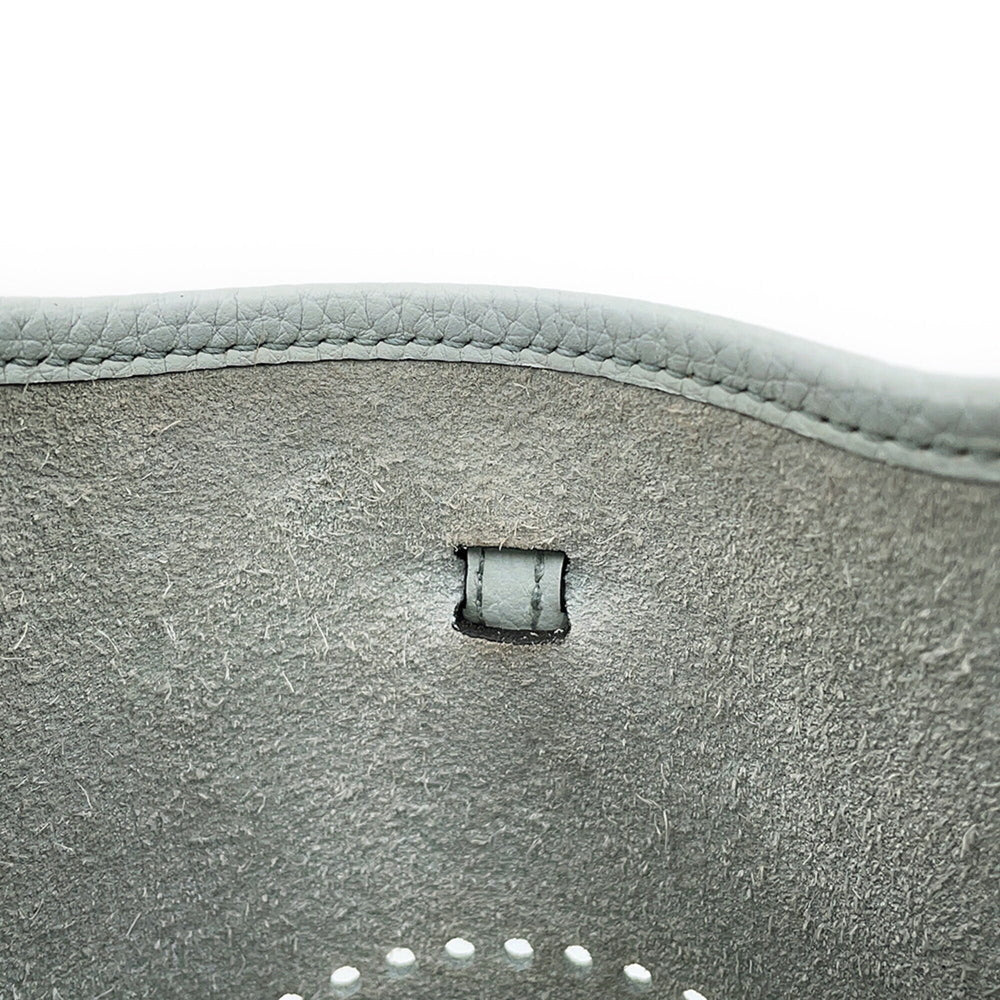 Hermes Evelyne TPM Shoulder Bag 111cm Amazon Blue Pale Etoupe Taurillon Clemence B Stamp Handbag Women's HERMES — Like New