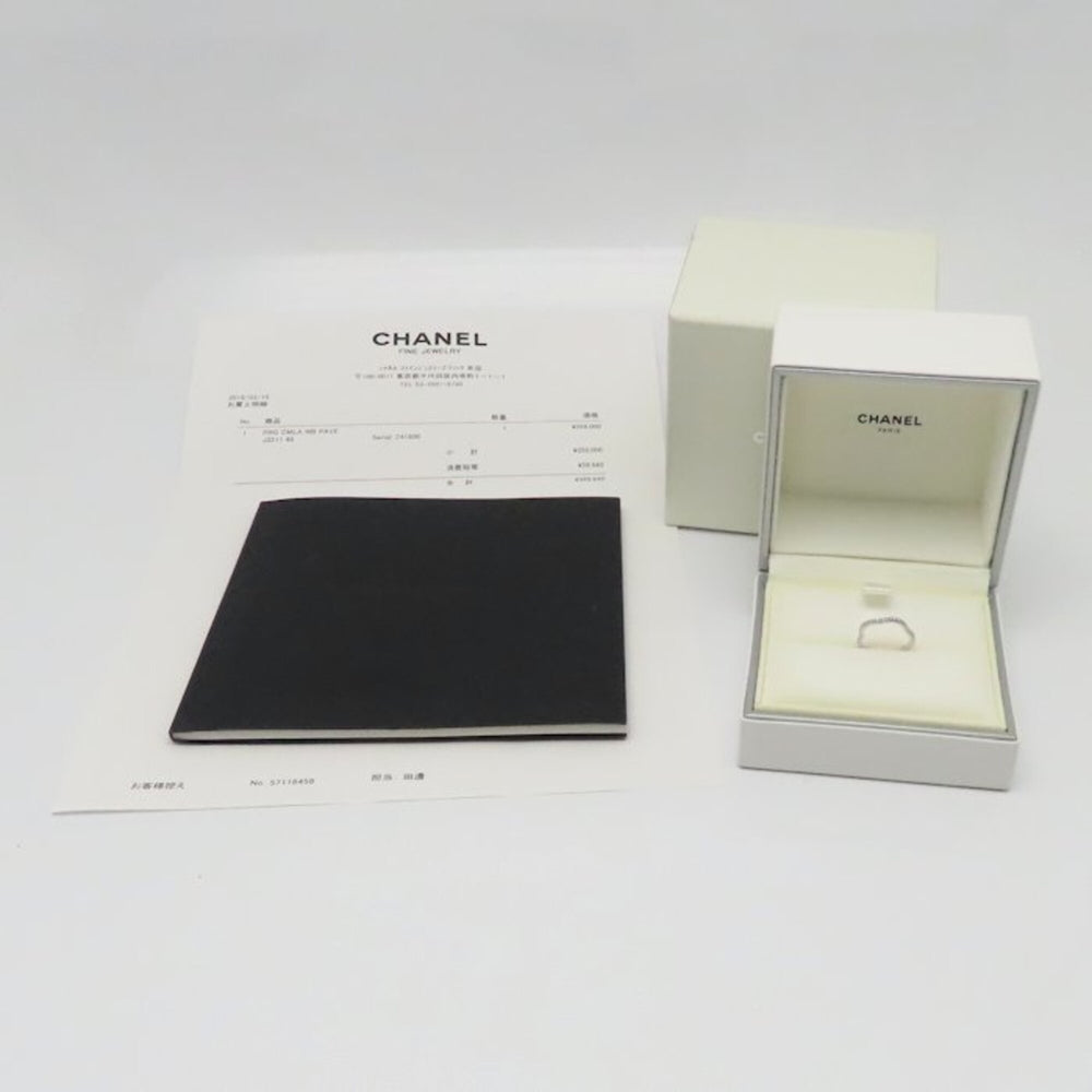 CHANEL Camellia Diamond Eternity Ring, Size #48, 18K White Gold, Women's, J3211 295242 — Like New