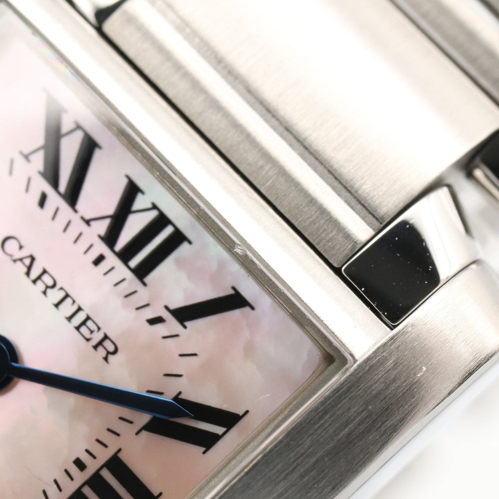 Cartier Tank Française SM Watch, Stainless Steel, Ladies, Pink/Pink Shell, W51028Q3 — Very Good