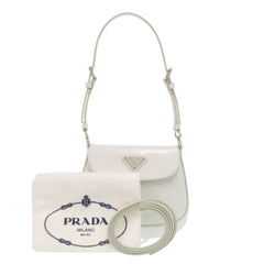 Unused Prada SPAZZOLATO 1BH188 Triangle Logo Leather White 2-Way Shoulder Bag 0372PRADA — New - Store Return