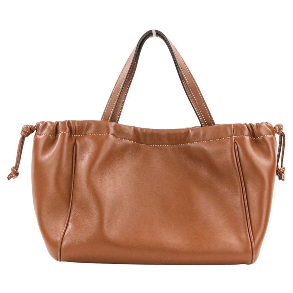 CELINE Small Cabas Drawstring Cuire Triomphe 2-way Handbag/Shoulder Bag, Brown, Women's — Like New