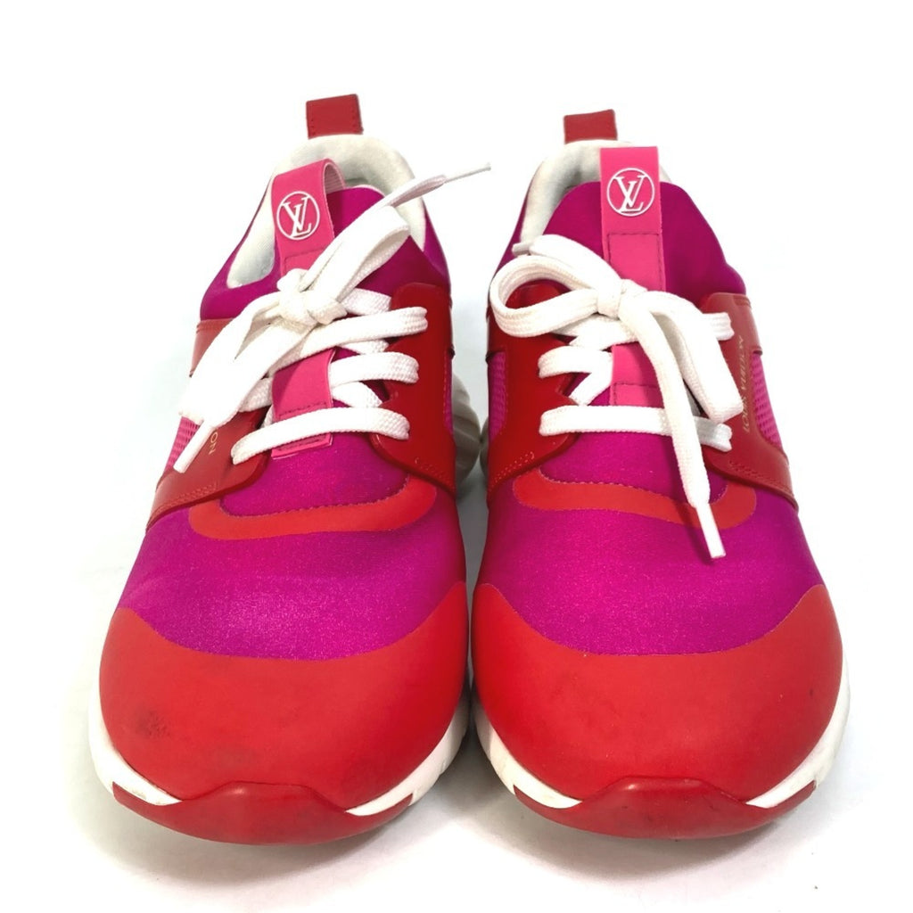 LOUIS VUITTON Two-tone Logo Sneakers with Laces, Nylon, Women's, Pink
