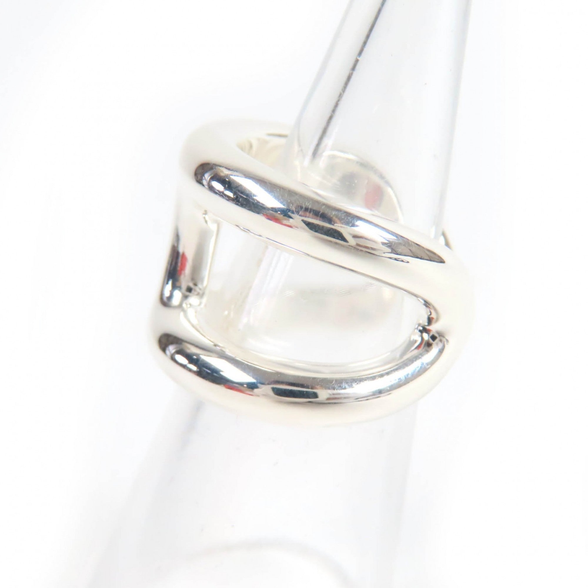HERMES Osmoz GM Ring, AG925 Silver, Size 50, Approximately Japanese Size, Includes Box, Made in Italy, Weight 14.9g, Women's — Like New