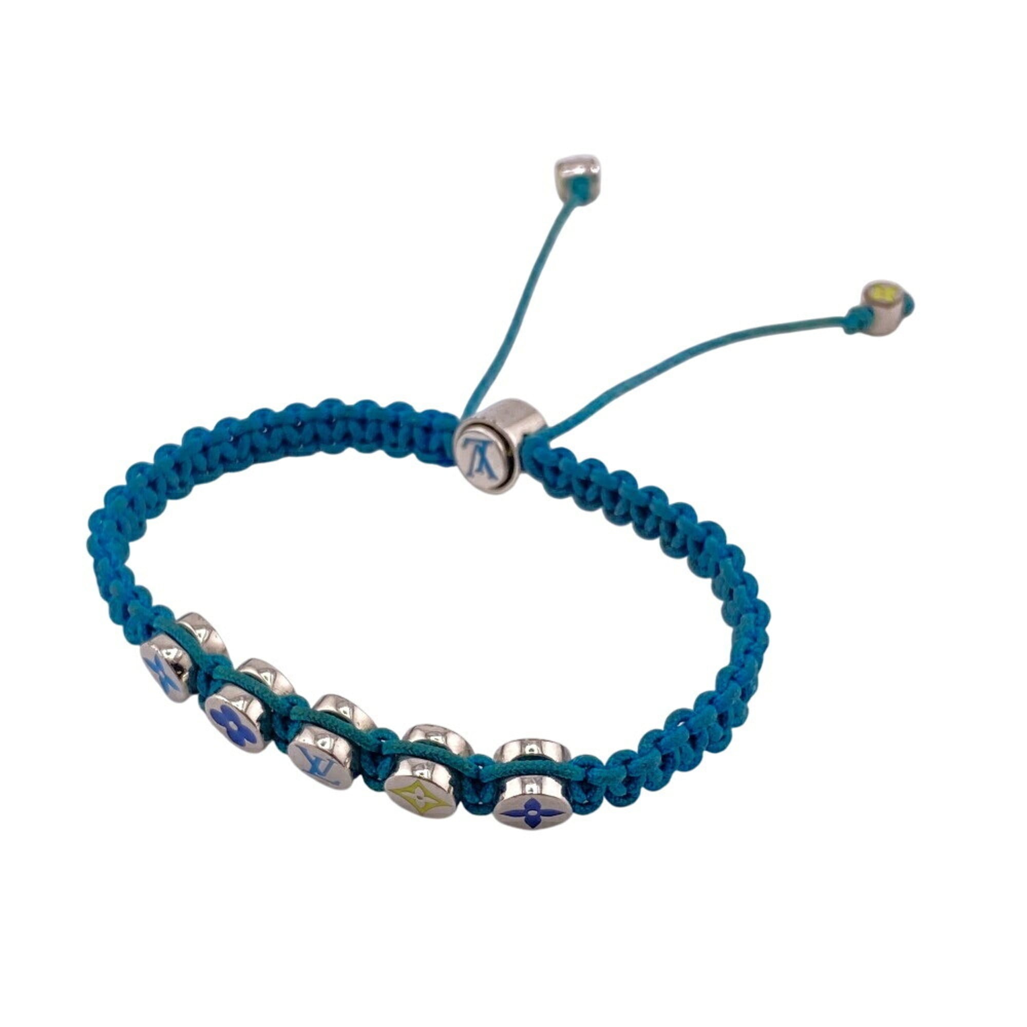 LOUIS VUITTON M1088A Bangle LV Initial Monogram Colors Bracelet Blue Women's