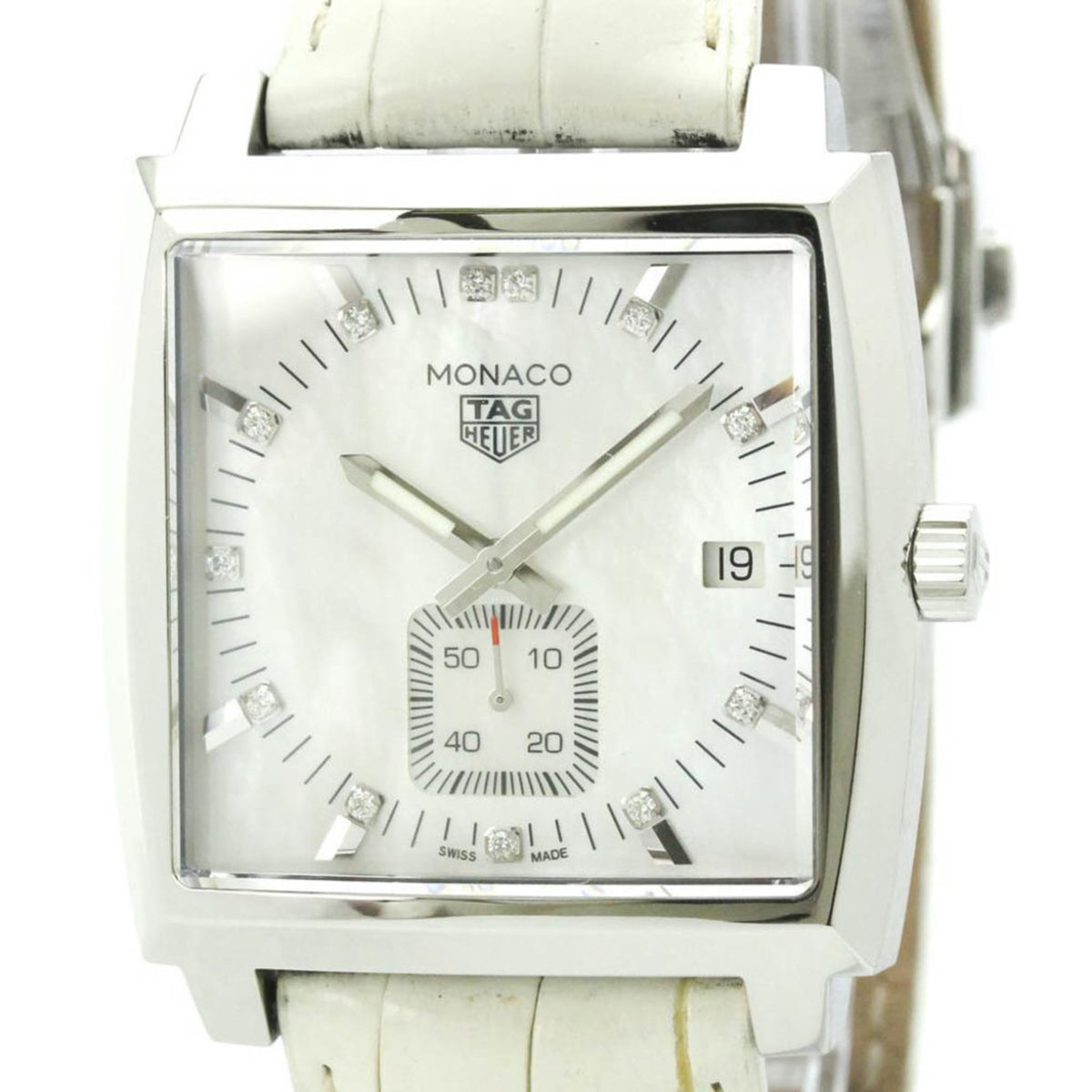 TAG HEUER Monaco Lady Diamond MOP Dial Quartz Watch WAW131B Polished — Very Good