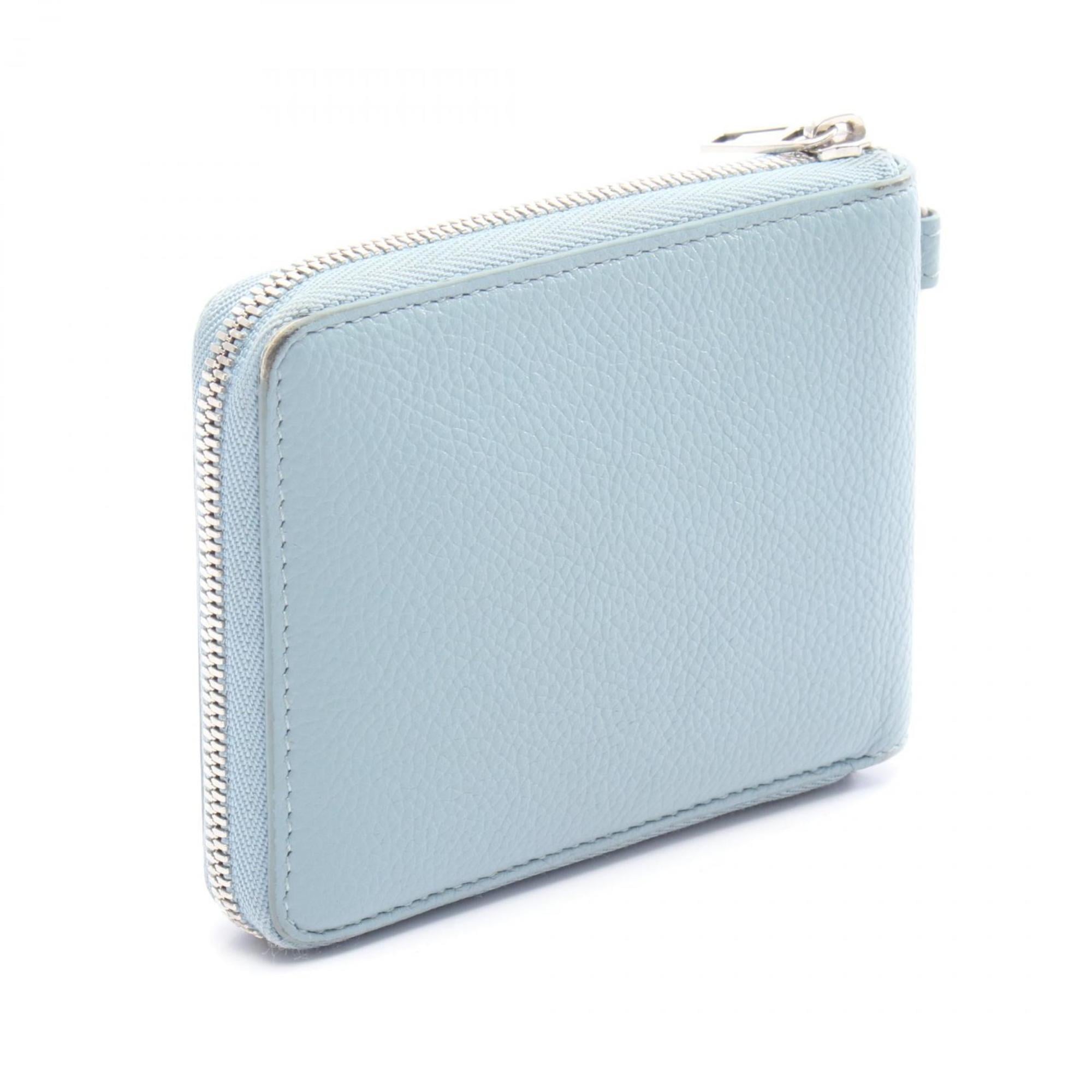 Balenciaga Essential Small Wallet, Round Leather Women's, Blue