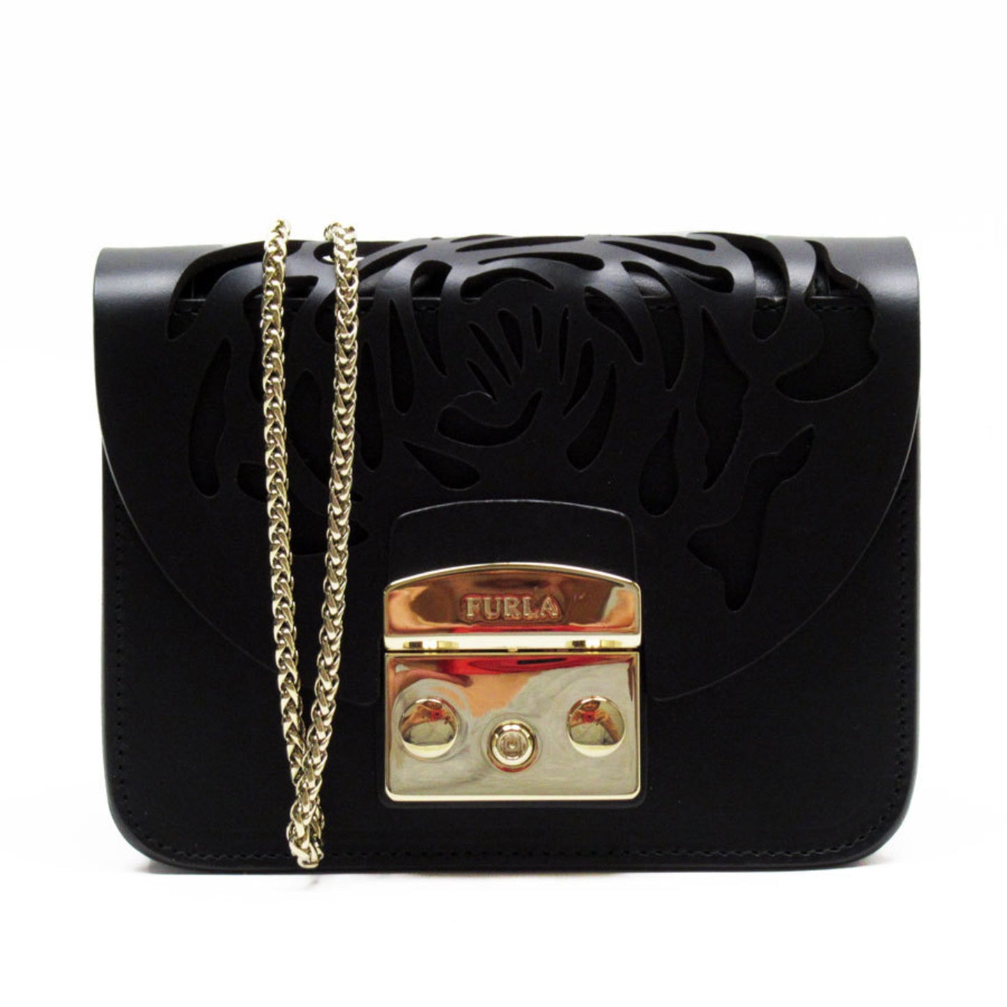 Furla Shoulder Bag Leather Black Women's t19069g