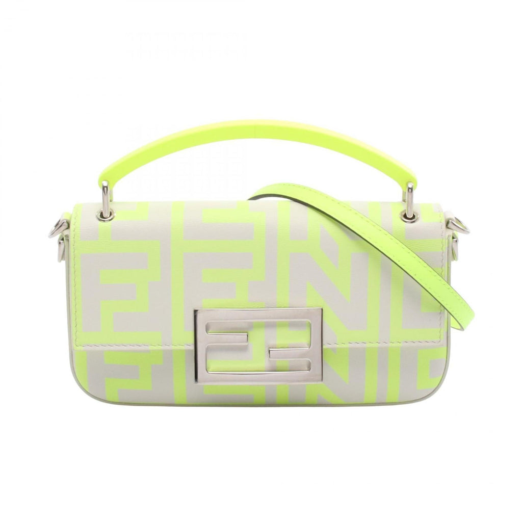 Fendi x Marc Jacobs Baguette Smartphone Pouch Shoulder Bag, Leather, Women's, Gray and Yellow, 7AS142