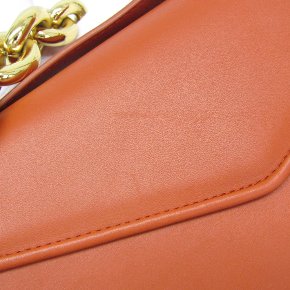 Bottega Veneta Mount Chain Shoulder Bag Women's Leather Handbag,Shoulder Bag Orange — Like New