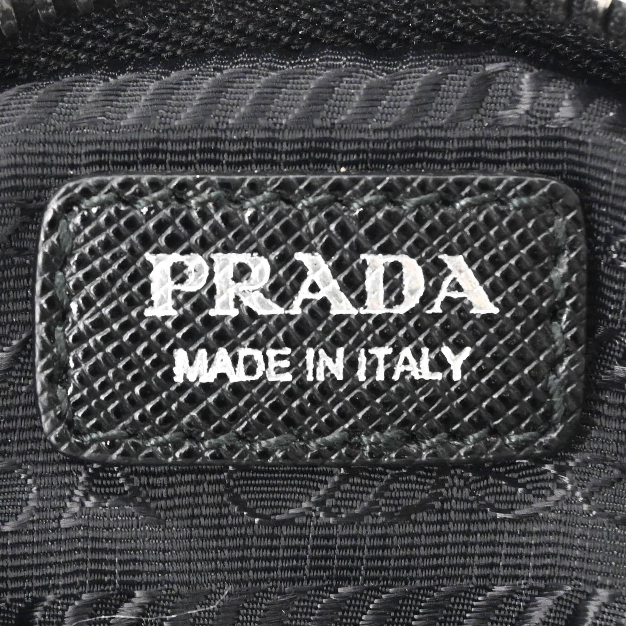 PRADA Tessuto Nylon Leather Shoulder Bag Handbag for Women, Triangle Design, Black IBH204 — Like New