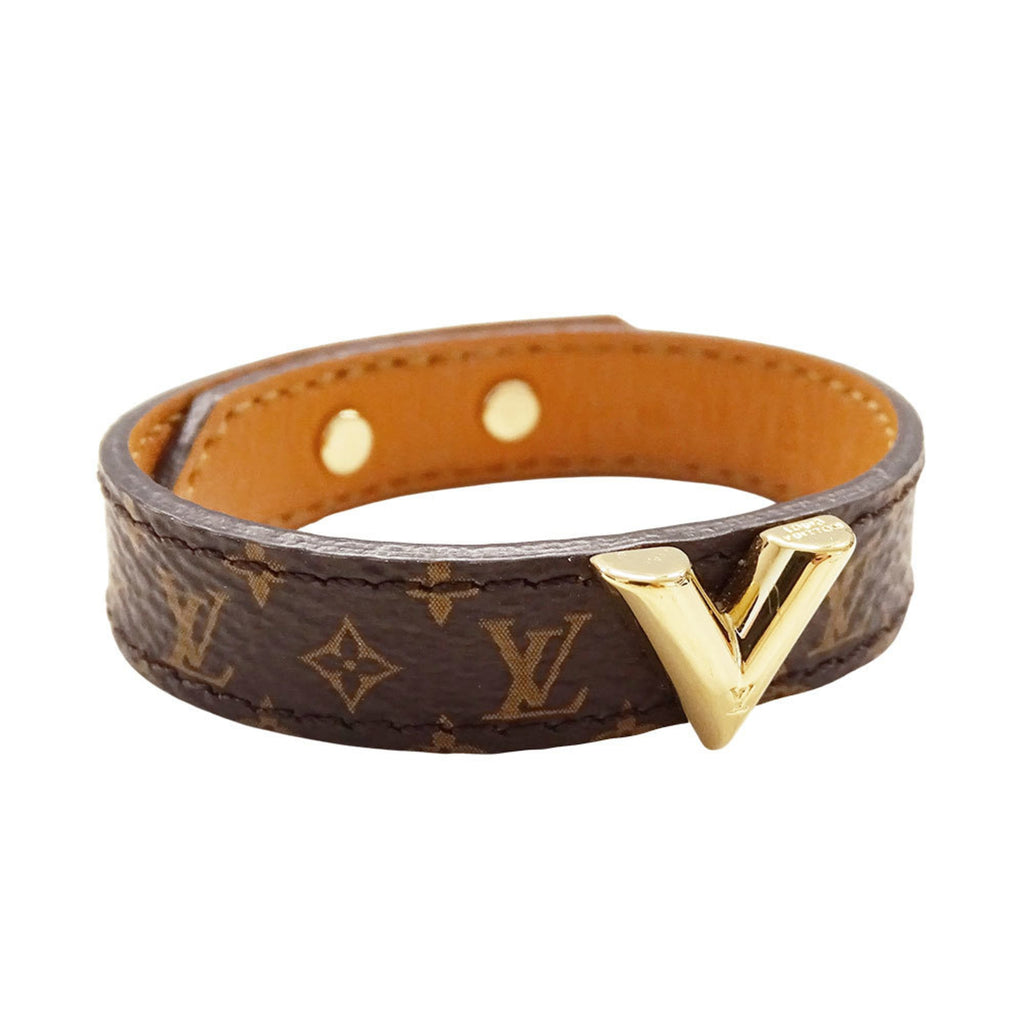 Louis Vuitton Essential V Bracelet, Women's, Monogram Canvas, Brown, M6042G, Size 15, Slim, Logo