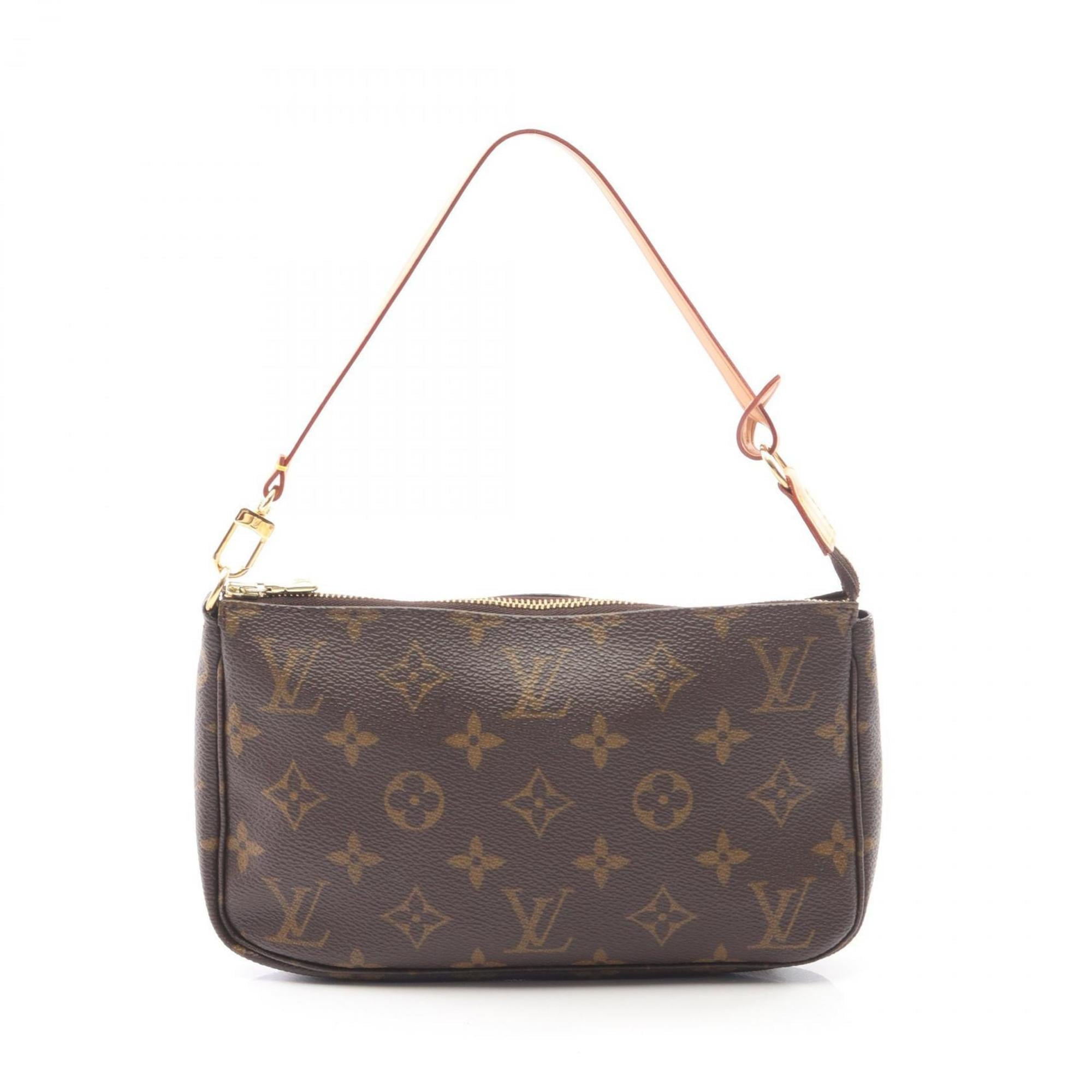 Louis Vuitton Pochette Accessoires Handbag, Coated Canvas and Leather, Monogram, Women's, Brown, M51980