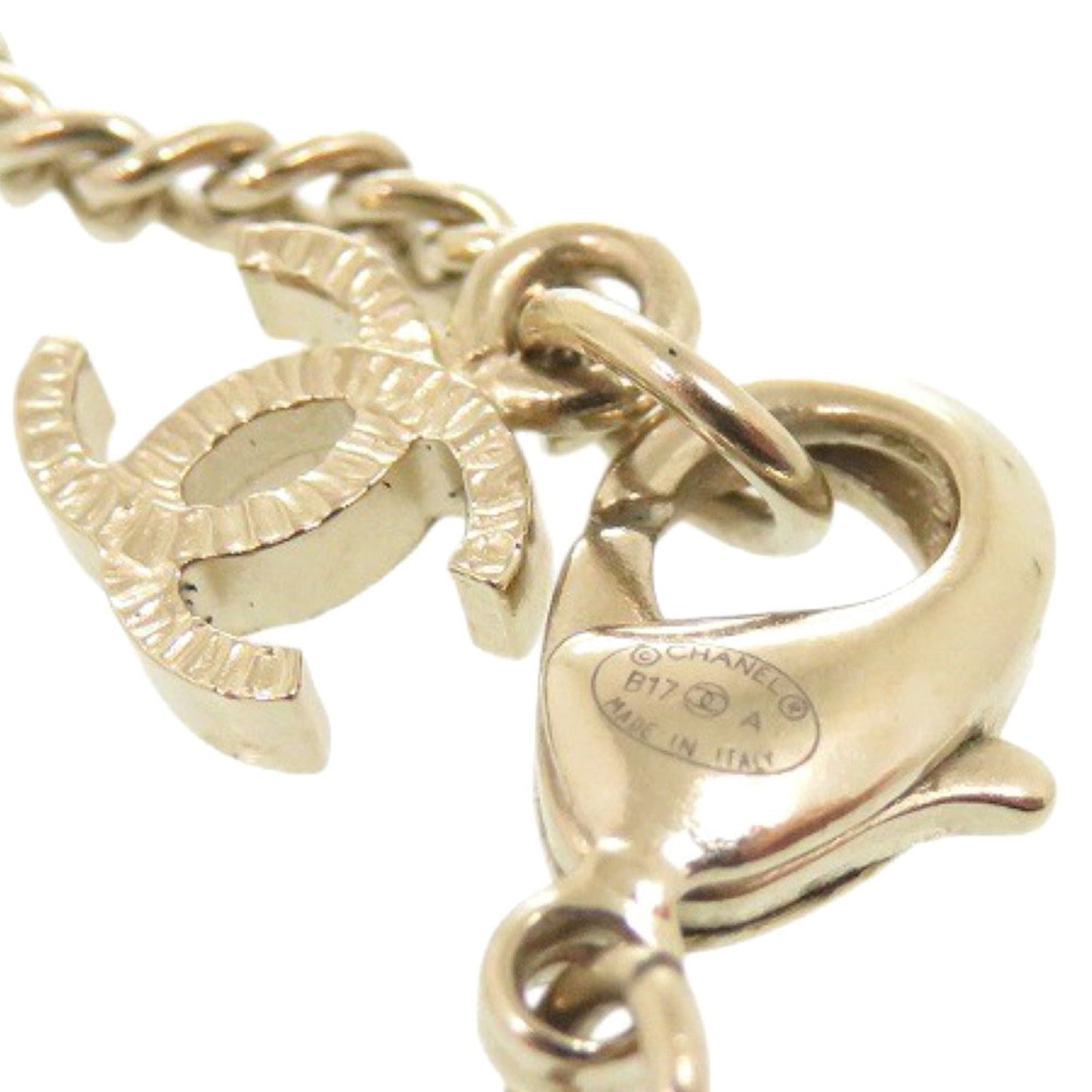 Excellent condition Chanel Coco Mark GP Gold Necklace 0756 CHANEL