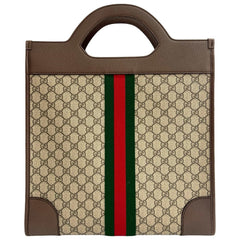 GUCCI Ophidia GG Supreme Sherry Line Leather Handbag, Tote Bag, Business Brown, 63953 — Like New