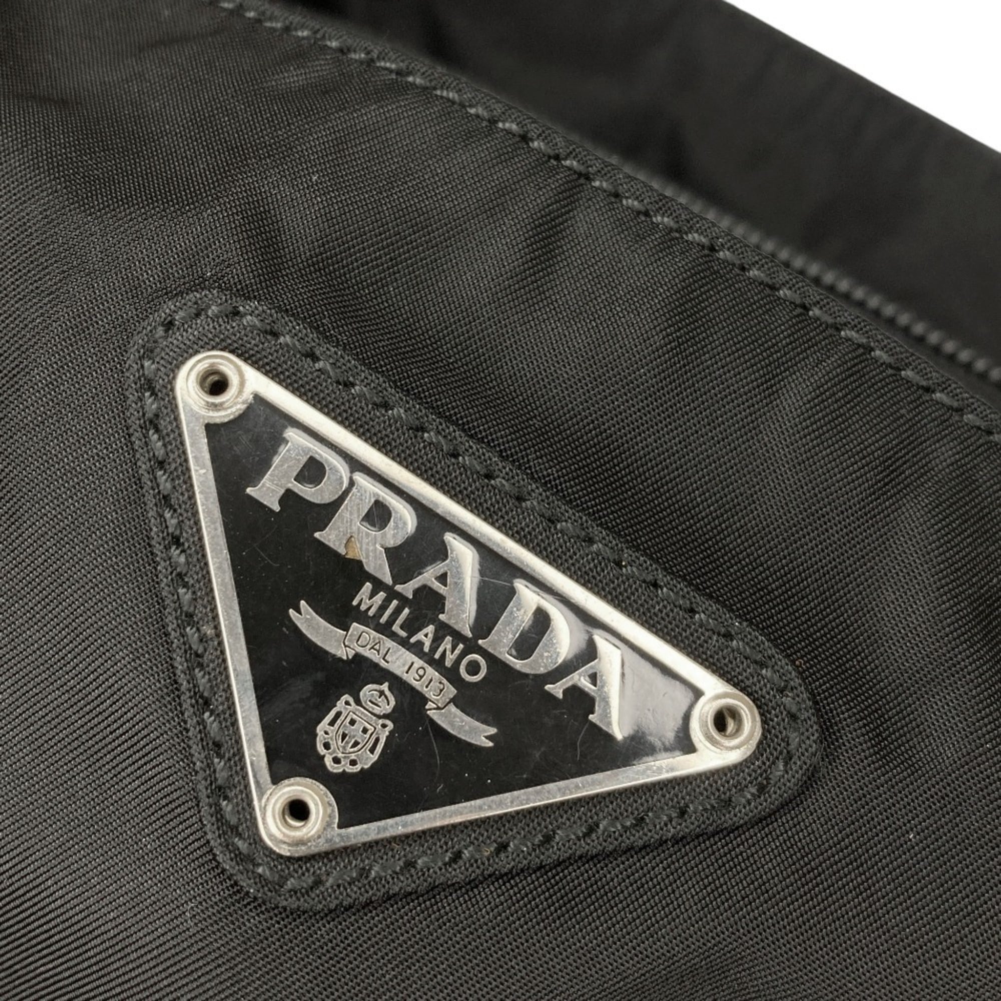 PRADA Prada Triangle Logo Plate Nylon Handbag in Black for Men and Women