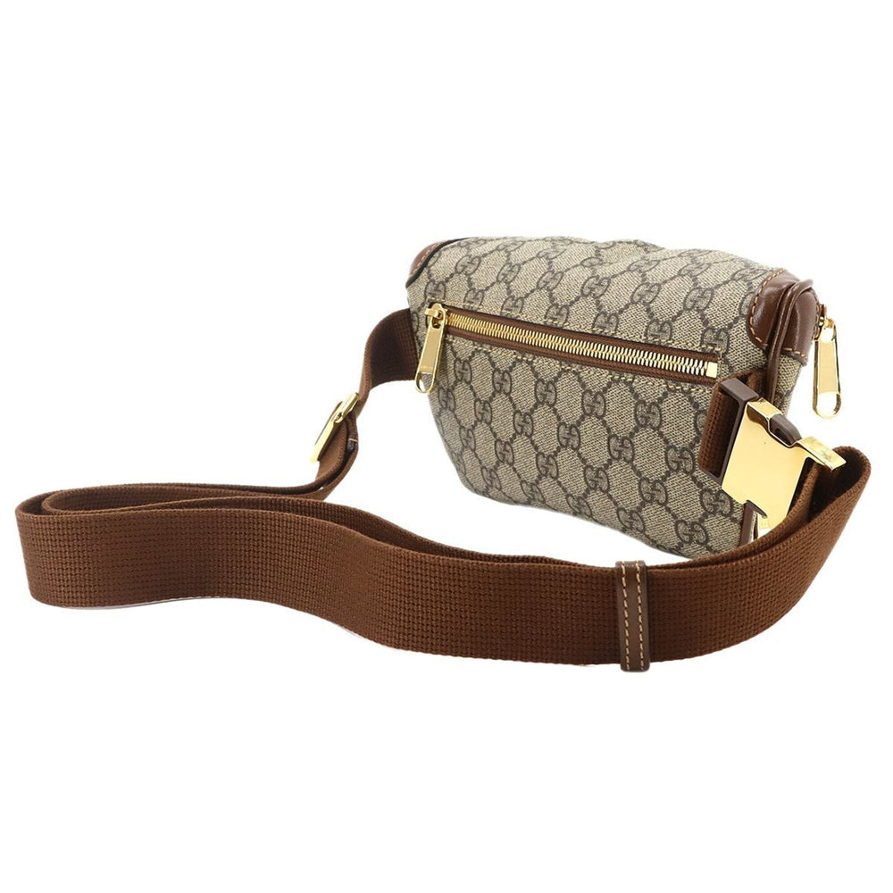 Gucci Interlocking G Belt Bag, Waist Handbag, Pouch, GG Supreme Leather, Beige/Brown, 682933, Gold Hardware — Like New