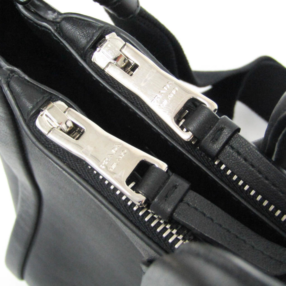 Prada GRACE LUX 1BA183 Women's Leather Shoulder Bag,Tote Bag Black — Like New