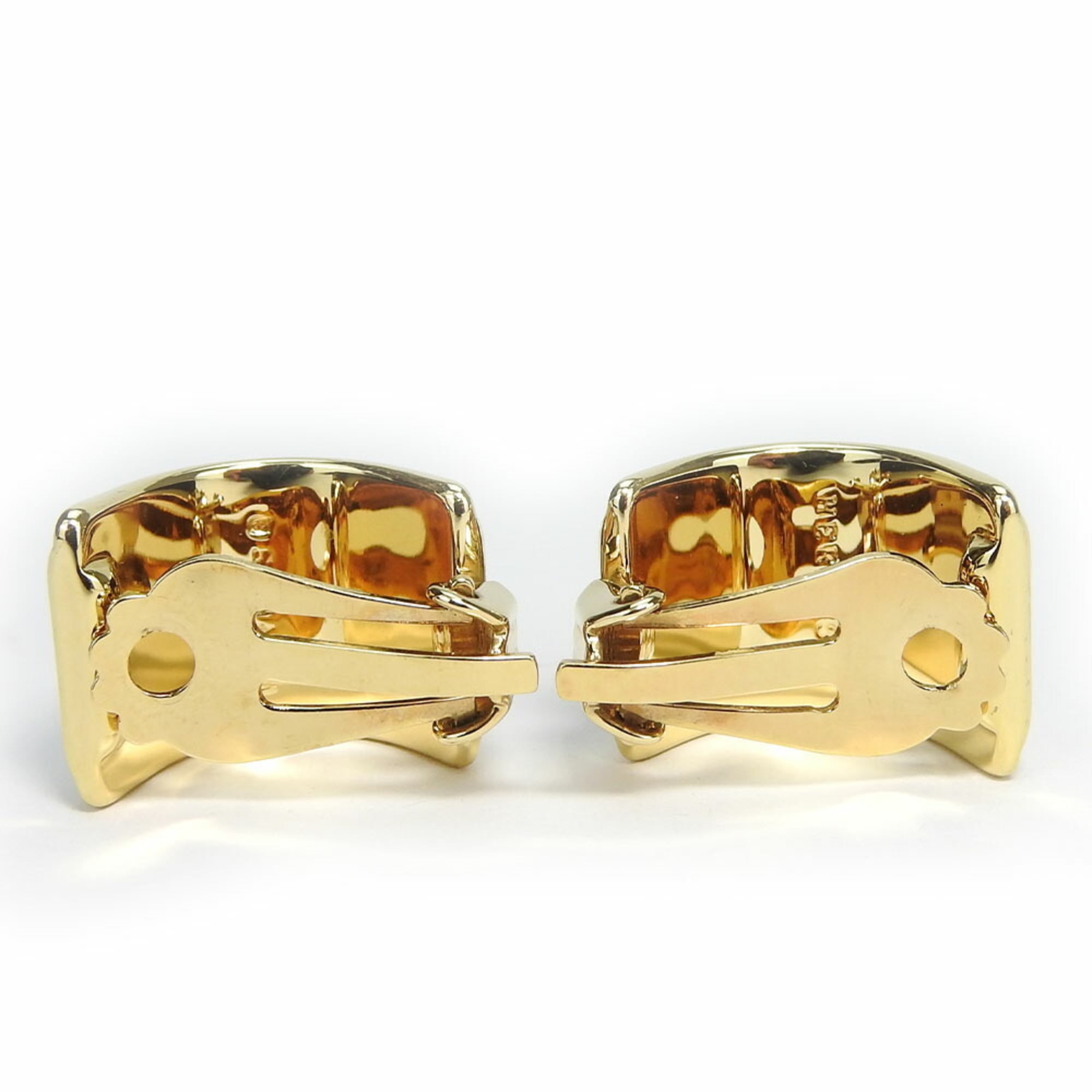 Hermes Earrings, Enamel, Metal, Cloisonne, Multicolor, Gold, Navy Blue, Lion, Women's, HERMES