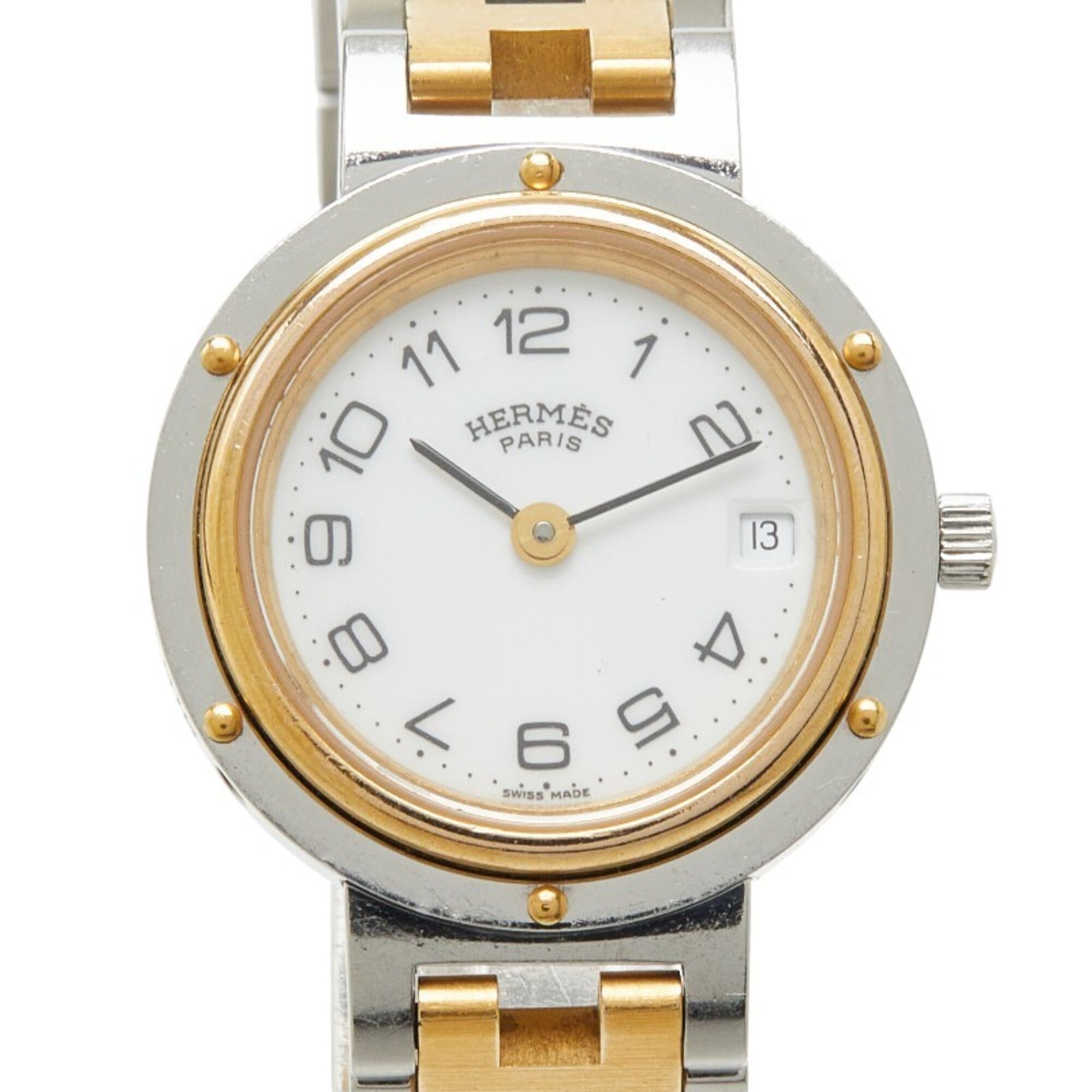 Hermes Clipper Watch CL3.240 Quartz White Dial Stainless Steel Women's HERMES — Good