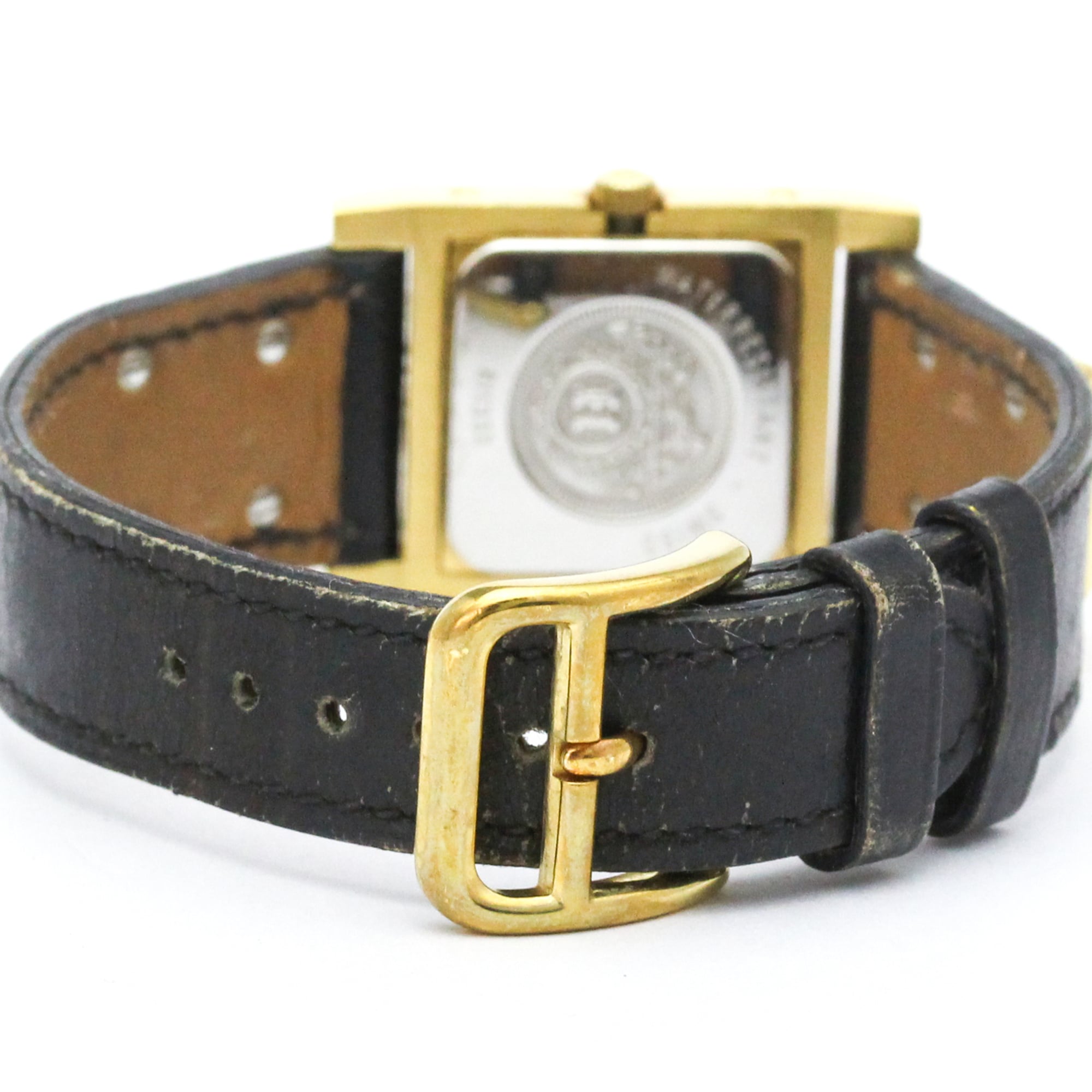 HERMES Medor Gold Plated Leather Quartz Ladies Watch — Good