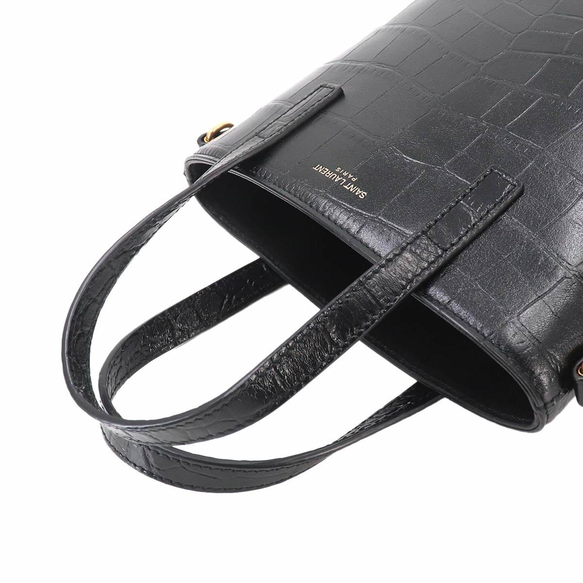 Saint Laurent Mini Toy 2-way Tote Shoulder Handbag Leather Black 712367 Gold Hardware Shopping — New - Store Return
