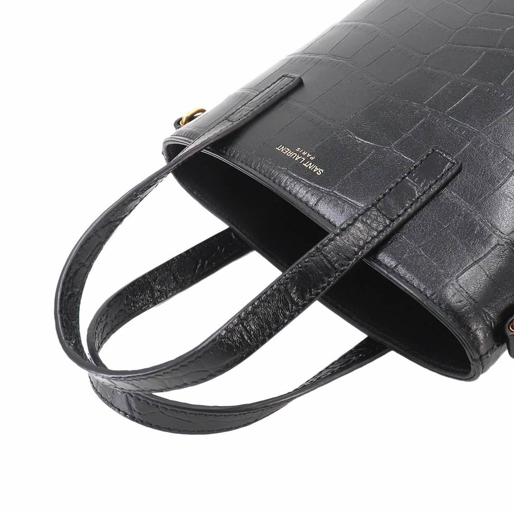 Saint Laurent Mini Toy 2-way Tote Shoulder Handbag Leather Black 712367 Gold Hardware Shopping — New - Store Return