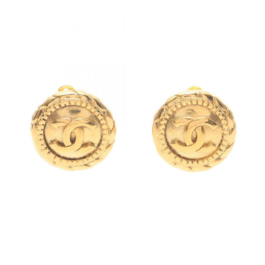CHANEL Coco Mark Earrings, Gold Plated, Women's
