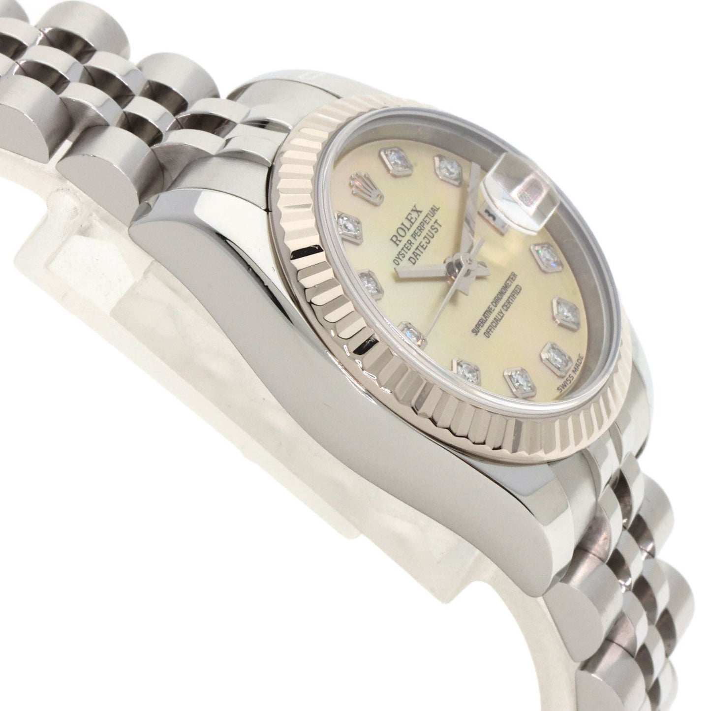 Rolex 179174NG Datejust 10P Diamond Watch Stainless Steel SS K18WG Ladies ROLEX