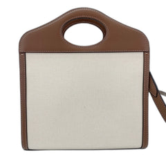 Burberry Mini Pocket Bag 2-Way Handbag Canvas Brown — Like New