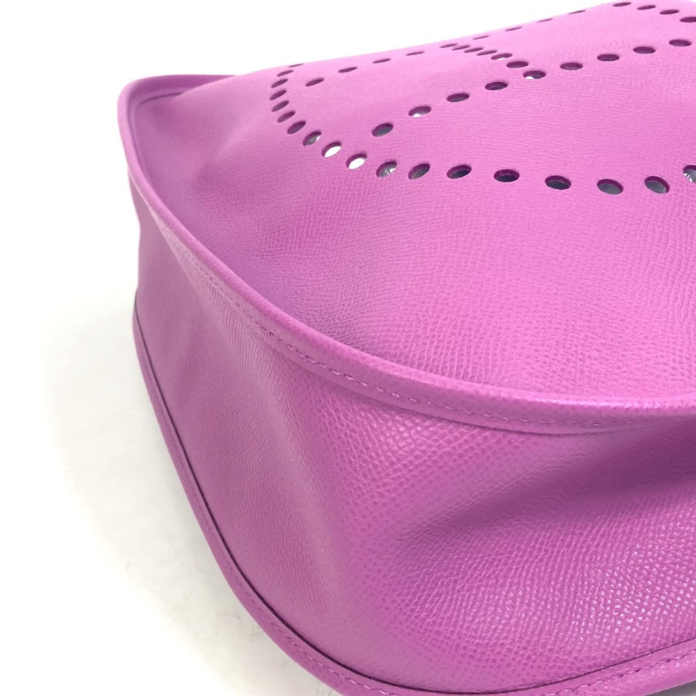 HERMES H logo punched Evelyn II GM shoulder bag, Epson, women's, cyclamen, purple, like new — Like New