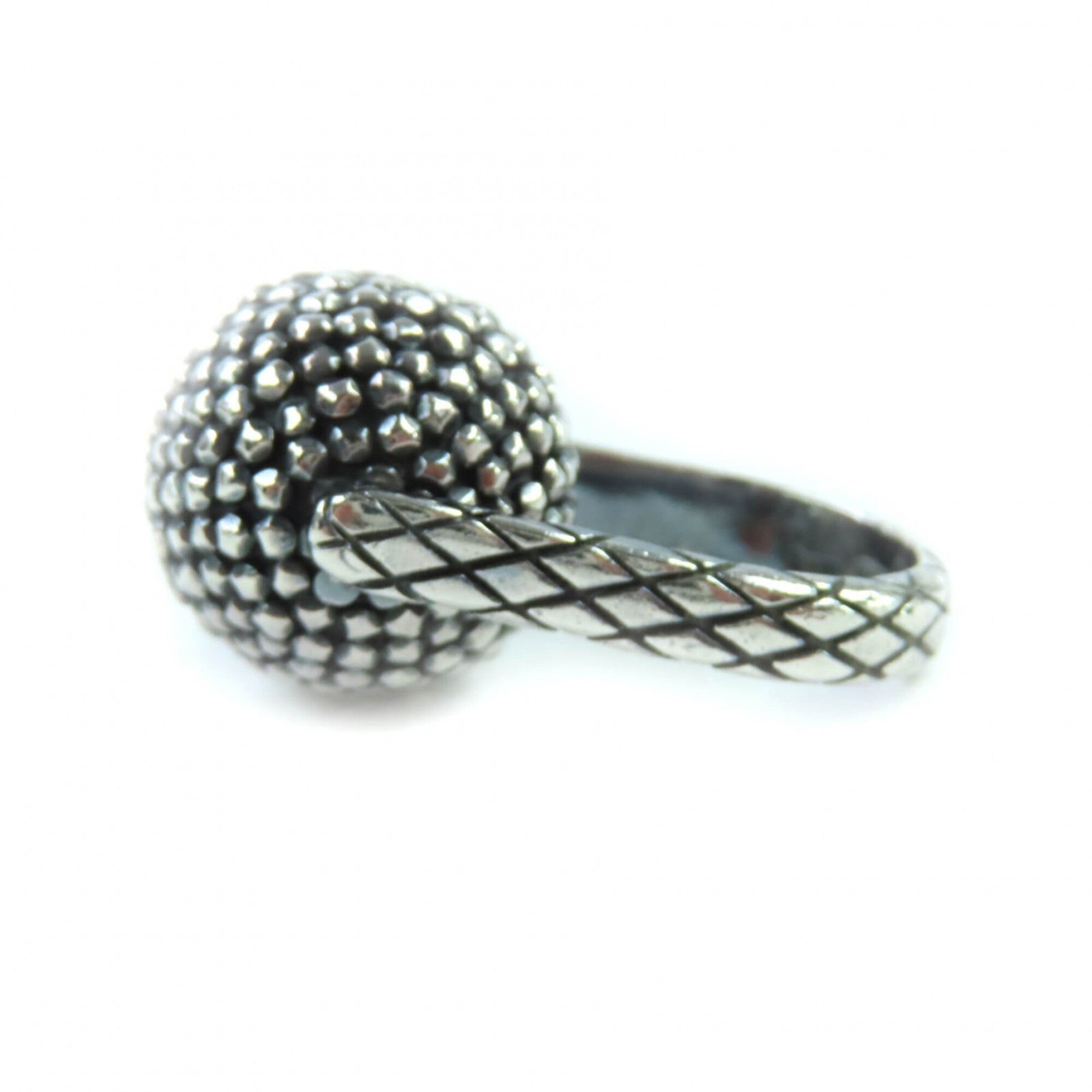 BOTTEGA VENETA 925 Ball Ring, Silver, Size 9 (equivalent to Japanese size), Comes with dust bag, Made in Italy, Weight: 11.42g, Women's — Like New
