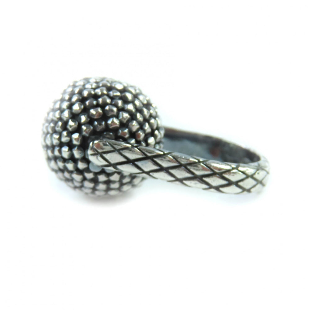 BOTTEGA VENETA 925 Ball Ring, Silver, Size 9 (equivalent to Japanese size), Comes with dust bag, Made in Italy, Weight: 11.42g, Women's — Like New