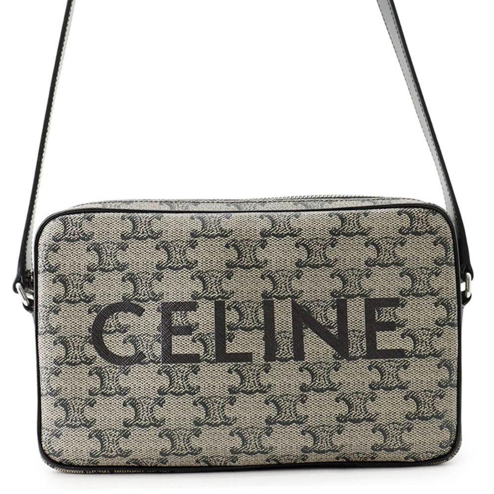 Celine Triomphe Horizontal Medium Shoulder Bag, Handbag 194502, Black — Like New
