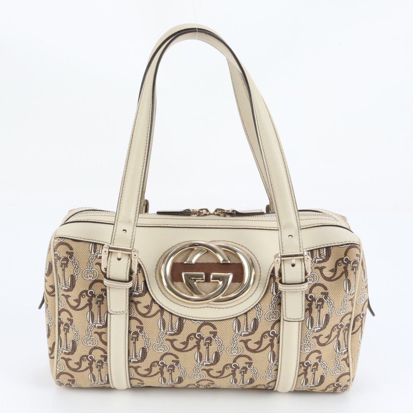 Gucci Interlocking G Mini Boston Bag 170009 Leather Tote Shoulder Handbag Women's