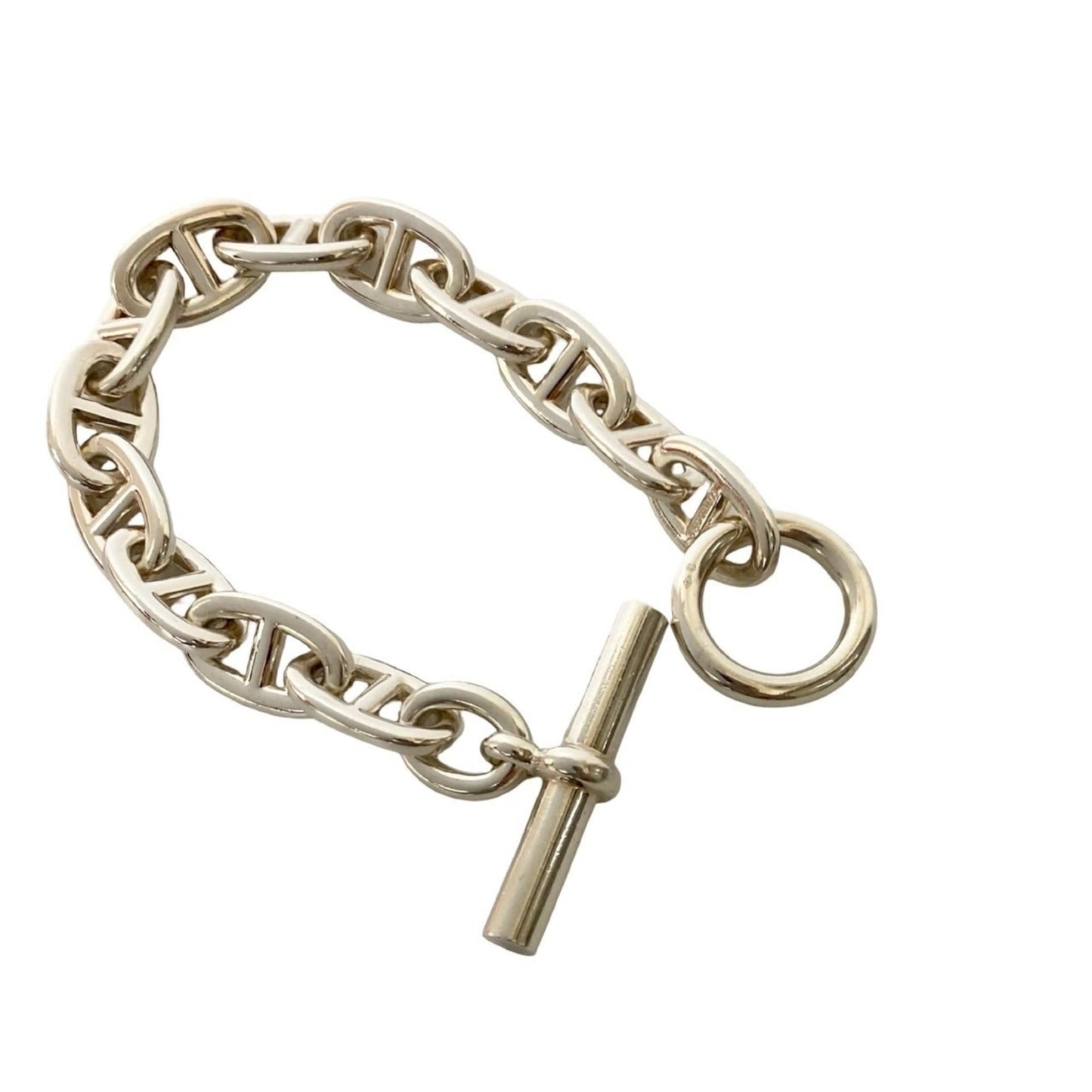HERMES Chaine d'Ancre TGM 13-link Sterling Silver 925 Chain Bracelet Bangle Aquarius 69969