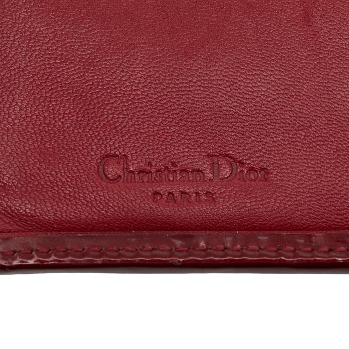 Christian Dior Dior Cannage Stitch Long Wallet Red Nylon Leather Women's