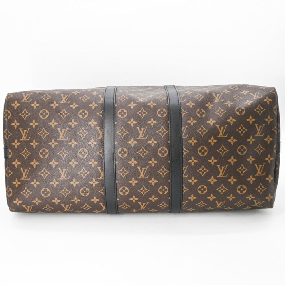 LOUIS VUITTON Louis Vuitton Boston Bag Monogram Macassar Keepall Bandouliere 55 Brown M56714 — Like New