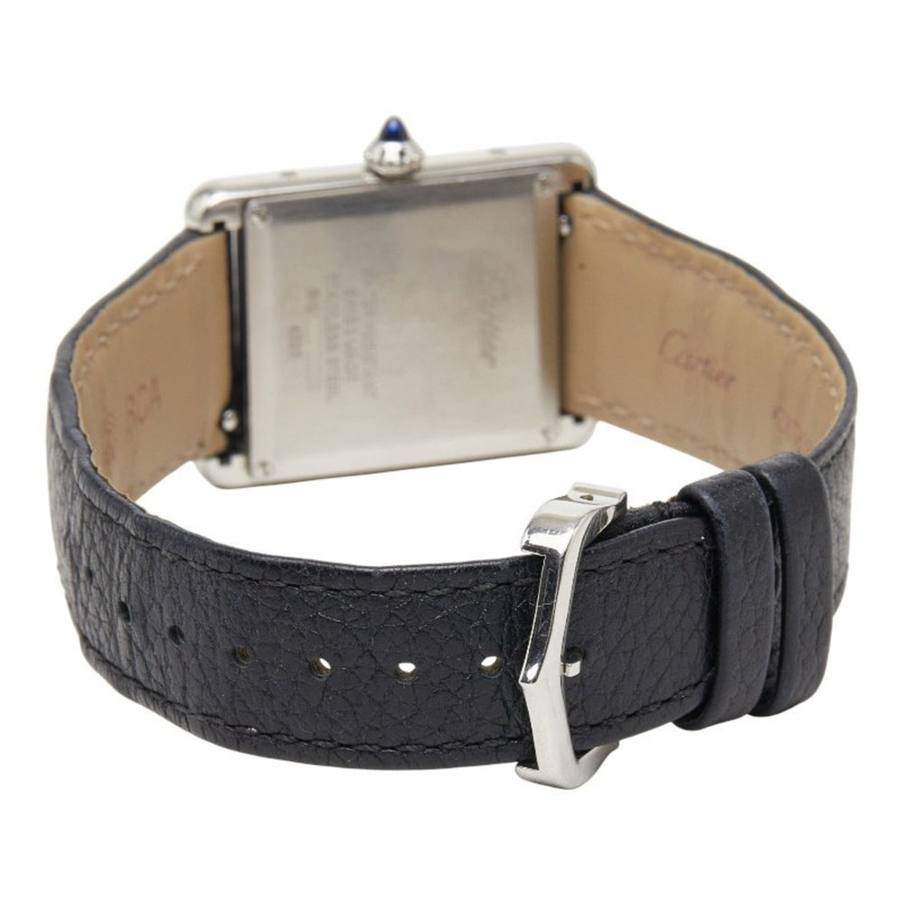 Cartier Tank Must LM WSTA0041 Quartz Watch, White Dial, Stainless Steel Strap, Leather Ladies' Watch — Good